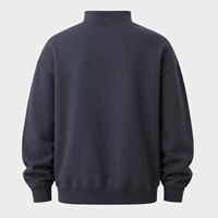 Sweat-shirt col montant en coton 100% 450 GSM, coloris marine, gris et uni, faible MOQ, confortable