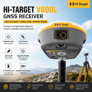 เครื่องมือสำรวจ GNSS RTK ระดับอุตสาหกรรม Hi Target V600L 1408 ช่องสัญญาณ เลเซอร์ กล้องคู่ ฟังก์ชันสำรวจแบบ IMU Tilt 60 องศา - Product Image 4