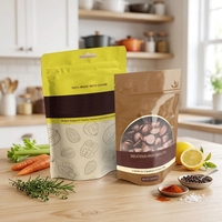 Sachets personnalisés en papier kraft mat écologique, refermables avec fermeture éclair, étanches, pour emballage alimentaire de nouilles et sachets de thé