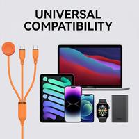 Nouveau câble en cuivre étamé 2-en-3 avec isolation en silicone souple 2026, 100Wx2, USB Type C, charge rapide, faible température, certifié CE ROHS FCC pour écouteurs