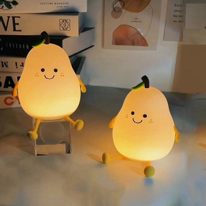 Pear Silicone Desk Light <b>Lamps</b> Pat Table <b>Lamp</b> Touch Light Led Silicone Animal Decorative <b>Lamps</b> Colorful Night Light Home Decor - Product Image 4