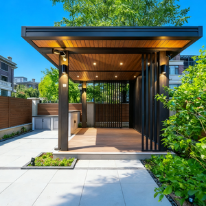 ศาลาเคลือบผงทำจากอลูมิเนียมเพอร์โกลากันน้ำสำหรับเปิดหลังคา - Product Image 2