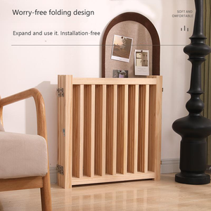 <span class=keywords><strong>Cage</strong></span> à chien portable en bois massif moderne, pliable, fermeture à bouton, facile à ranger, écologique, sûre, anti-morsure, sans peinture, adaptée à un usage domestique - Product Image 4