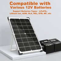 Panneau solaire monocristallin en verre 30W, chargeur de batterie solaire 5400Pa résistant à la neige pour tracteur de pelouse, caméra de sécurité, surveillance agricole
