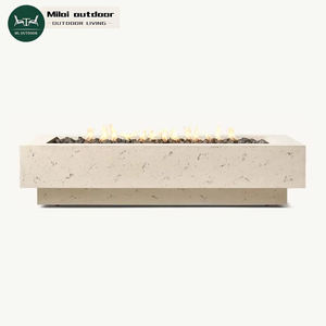 Mesa de hoguera cuadrada de hormigón moderna para exteriores, tamaño personalizado para calentador de Patio y fábrica de hogueras de jardín, superventas, OEM y ODM - Product Image 1