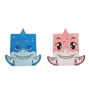 DAMAI Baby Shower Shark Theme Party Candy Box para niños suministros de fiesta de cumpleaños rosa azul dibujos animados para caja de Chocolate