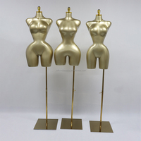 Maniquí Femenino Curvy BBL de Fibra de Vidrio, Modelo Brasileño con Glúteos Grandes, Dorado Mate, Medio Cuerpo Superior con Soporte, para Adultos, de Guangzhou