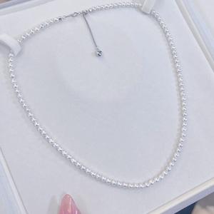 Collier en perles d'eau douce Akoya Zhuji 3-4 mm, micro-balok, brillant, boucle en argent pur S925 avec fonction de relaxation - Product Image 2