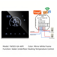 Termostato Inteligente Wifi Tuya con Pantalla Táctil Espejo, Control por Voz y App, Programación de 7 Días para Calefacción por Agua, Eléctrica, por Suelo Radiante y Caldera de Gas