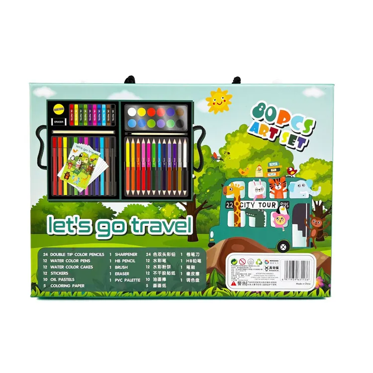 Kits de lápices de colores para colorear, juego de lápices de colores para niños, dibujo portátil, pintura, suministros de Arte y manualidades, regalo