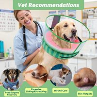 Collier gonflable pour chien avec bouclier anti-léchage amélioré détachable, collier en forme de beignet doux pour le cou pour les chiens après une chirurgie