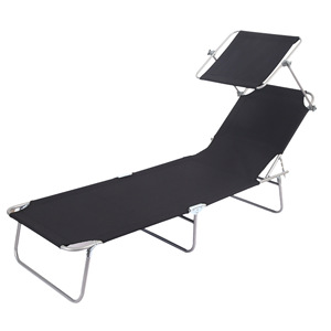 Chaise longue multifonctionnelle pour balcon extérieur, chaise pliante pour bronzer et se prélasser avec pare-<span class=keywords><strong>soleil</strong></span> - Product Image 2
