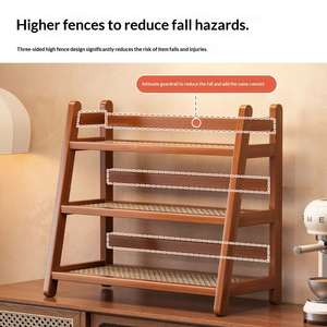 Desktop Standing Type Double Tier Multi-Layer <b>Storage</b> <b>Rack</b> with Draining for <b>Kitchen</b> Flower and Cup <b>Racks</b> - Product Image 3