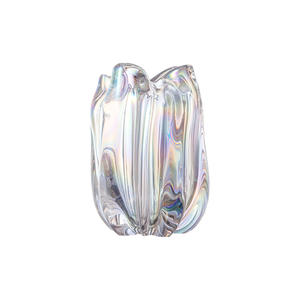 Vase en verre transparent de haute qualité, lisse, de couleur claire, grand et petit cylindre, fin, haut, étoile - Product Image 2