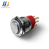 Interruptor de Botón de Tránsito Ferroviario de Acero Inoxidable de Grado Industrial IP65 1NO con Anillo LED Iluminado de 220V
