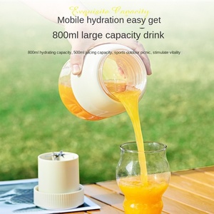 เครื่องปั่นน้ำผลไม้ไฟฟ้าแบบพกพาขนาดเล็กใบมีดสแตนเลสขนาดใหญ่ขวดคั้นน้ำผลไม้ขนาดเล็กอัจฉริยะชาร์จ USB - Product Image 5