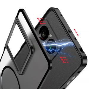Coque pour Sony Xperia 1 VIII, cadre en alliage d'aluminium magnétique givré, couverture arrière en verre, étui antichoc pour Sony <span class=keywords><strong>Xperia1</strong></span> VIII - Product Image 2