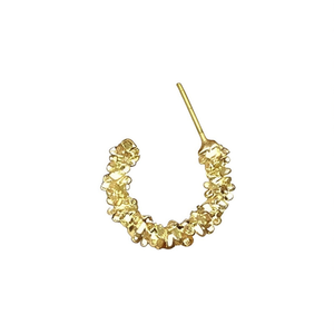 Orecchini a cerchio dorati in lega di zinco placcati oro, gioielli alla moda da donna, orecchini a lobo per uso quotidiano. - Product Image 1