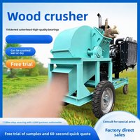 Broyeur de bois diesel mobile pour la production de sciure de bois, déchiqueteuse de branches et de bambou pour ferme