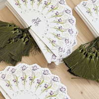 Ensemble de cartes d'invitation de mariage vintage personnalisées avec impression Vanille, logo personnalisé, découpe à la forme, pompon, en carton, Chine