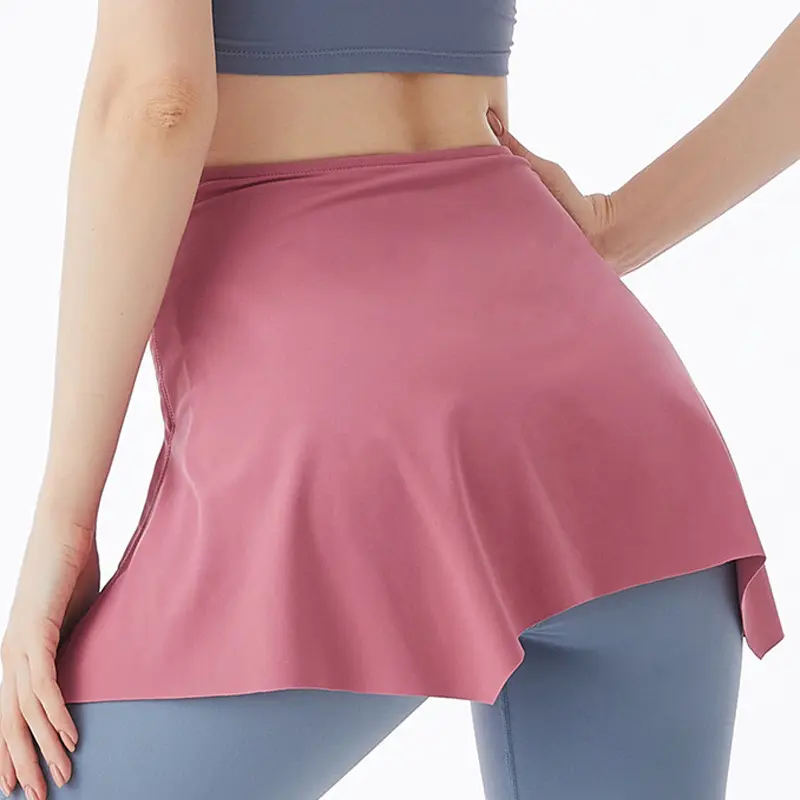 New false two pieces anti exposure sweat-wicking quick dry sports cover buttock fitness yoga short skirt for women