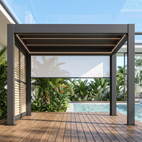 Kit de toit de pergola en aluminium pour extérieur, système d'ombrage motorisé à lames orientables, imperméable, installation DIY pour jardin, terrasse, patio