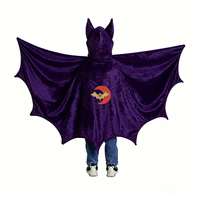 Cape de chauve-souris noire pour enfants, ensemble de poncho à capuche citrouille pour Halloween, déguisement de carnaval pour enfants, vente en gros