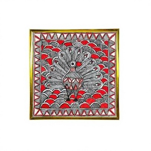 Colorido Cuadro Metálico 3D Completo de Mithila, Hecho a Mano, Arte Tradicional Indio de Jharkhand - Product Image 1