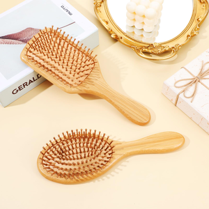 Brosse à cheveux en bambou avec logo personnalisé, brosse à cheveux en bois, peigne de massage, brosse à cheveux à picots en bambou, peignes démêlants - Product Image 3