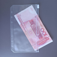 Pochette de rangement souple et durable en PVC transparent givré A5 A6 A7 avec fermeture éclair personnalisée pour argent et budget