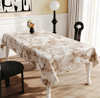 Nappe élégante de luxe imprimée en PVC blanc pur et gris, écologique, durable, de qualité alimentaire, imperméable, personnalisable, pour intérieur
