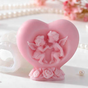 Bougie d'aromathérapie Angel DIY, mignonne en forme de cœur, en cire de soja, pour <span class=keywords><strong>mariage</strong></span> et vacances, ornements d'art pour la maison - Product Image 3