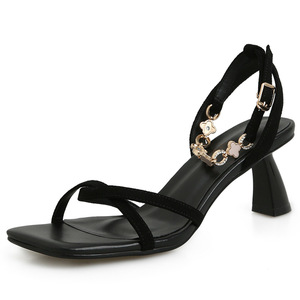 <span class=keywords><strong>Sandales</strong></span> élégantes à talons aiguilles en cuir souple à bout ouvert pour <span class=keywords><strong>femme</strong></span> – Nouveauté été, polyvalentes, à bout carré, pour l'extérieur, <span class=keywords><strong>sandales</strong></span> et mules - Product Image 1