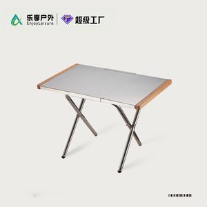 Mesa Plegable Portátil de Acero Inoxidable 55x35x37cm, Mesa Rectangular Ligera y Compacta para Campismo y Picnic al Aire Libre - Product Image 4