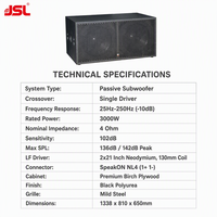 Subwoofer passif double 21 pouces JSL, subwoofer professionnel PA 133 dB pour concert, festival, boîte de nuit, DJ, système de sonorisation live, OEM