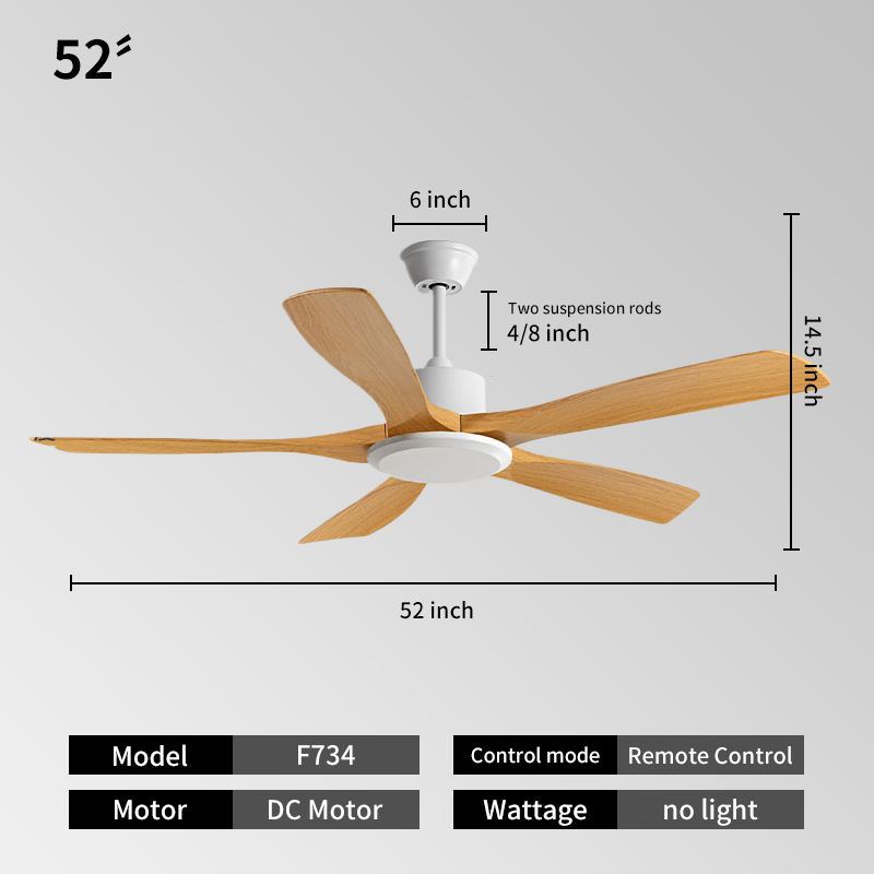 52inch- White + natural wood color