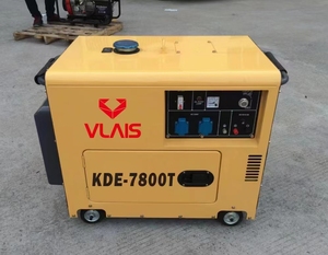 Tất cả đồng 5KW Máy phát điện diesel 220V/380V duy nhất/ba giai đoạn 50Hz xách tay với 4 bánh xe - Product Image 2