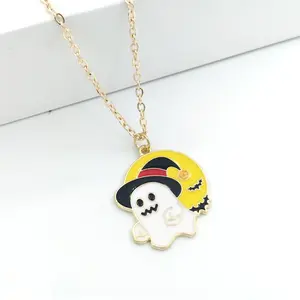 New Halloween Necklace Personality Funny Series Creative Necklace Ghost Spider Haunted House Necklace Halloween Jewelry