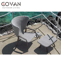 Fauteuil de salon extérieur scandinave moderne en teck massif, dossier haut, design ergonomique, durable, résistant aux intempéries, pour hôtel et jardin