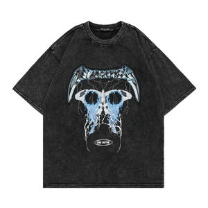 <b>Y2k</b> Custom Crew Neck 100% Cotton Private Label Acid Washed Mens T <b>Shirts</b> Heavyweight Graphic Print Men Vintage T <b>Shirts</b> - Product Image 5