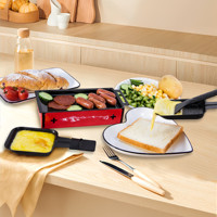 Grille à raclette et fondue portable en métal avec chauffe-plat, durable et facile à nettoyer pour les repas à la maison