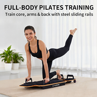 Petit lit de Pilates portable, cadre facile à monter, ensemble complet d'accessoires pour salle de sport à domicile et mini salles d'entraînement, Reformer de Pilates en bois