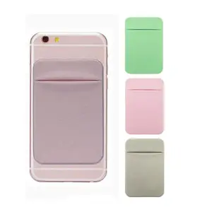 Phone Card Holders Hot Sale 3M Sticker Lycra Credit Cards Sleeve Back Sticker Cell Phone Wallet Cards Holder