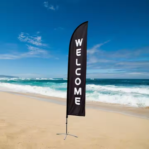 Drapeau <span class=keywords><strong>de</strong></span> plage rectangulaire en forme <span class=keywords><strong>de</strong></span> larme <span class=keywords><strong>de</strong></span> haute qualité avec logo personnalisé, drapeau à franges, drapeau extérieur avec piquet - Product Image 4
