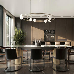 Araña de <span class=keywords><strong>asteroide</strong></span> de cristal creativa posmoderna nórdica, luces LED para uso doméstico para sala de estar, estudio, habitación MODELO DE Hotel - Product Image 6