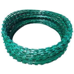 Fil barbelé rasoir anti-piraterie pour navires, bobine de fil barbelé galvanisé à chaud, fil d'acier à lame croisée, protection pour la construction - Product Image 1