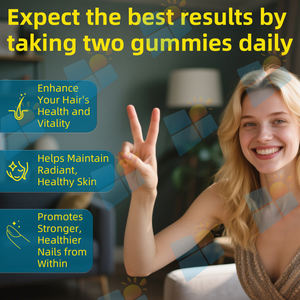 Gummies à la fraise pour cheveux, peau et ongles – Prix de gros – Compléments alimentaires – Gummies de beauté avancés très demandés - Product Image 3