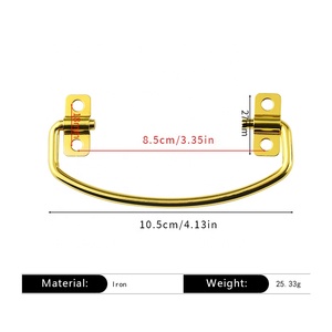 Poignées <span class=keywords><strong>de</strong></span> meuble en fer doré imitation pour décoration intérieure traditionnelle, portes d'armoires, tiroirs, boîtes en bois, coffres, matériel durable et écologique, installation facile - Product Image 3
