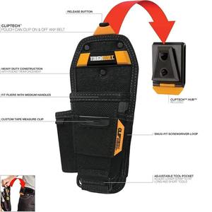 Pliers Tool Bag Large 4-Pocket Loops <b>Tape</b> <b>Measure</b> Clip Pencil Holder Adjustable Strap Polyester OEM - Product Image 5