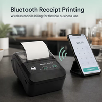 Printer Barcode Thermal Mini 58mm Portabel dengan Baterai Isi Ulang Mesin Pencetak Tagihan Nirkabel Bluetooth untuk Ponsel